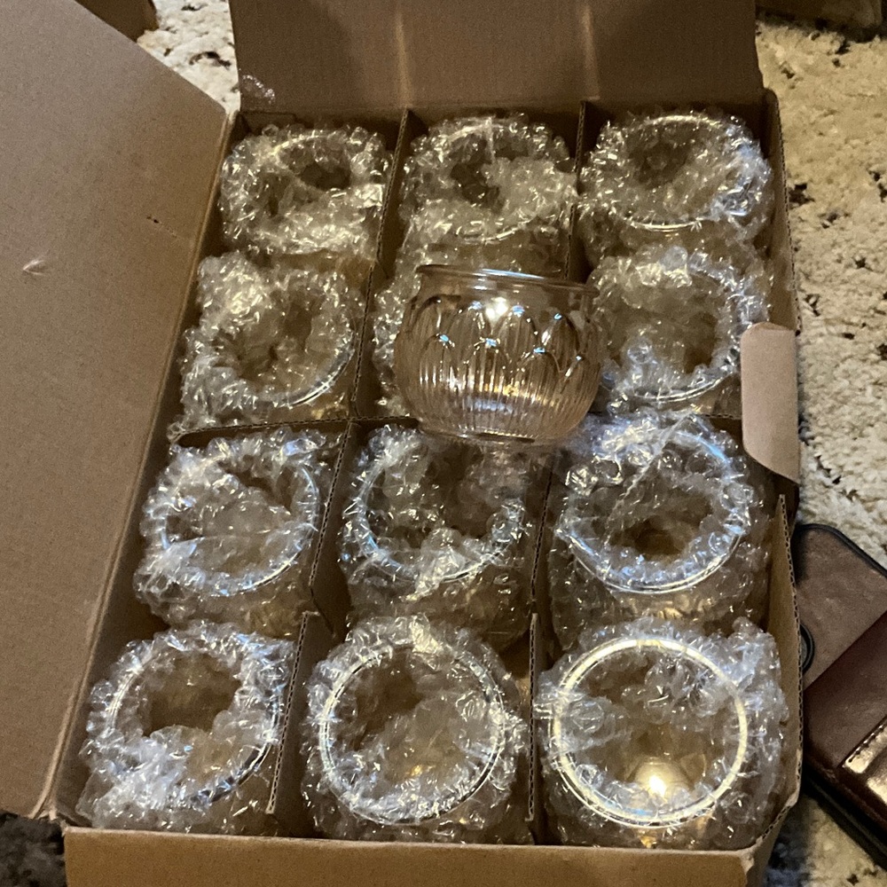 Set of Glass Candle Holders